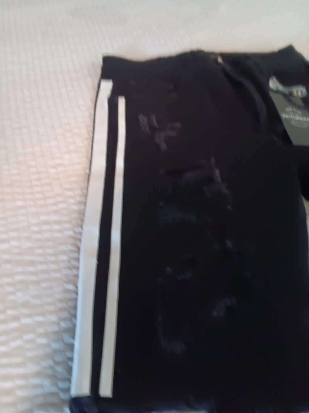 Distressed Shorts - BLACK/WHITE - Picture 3 of 3